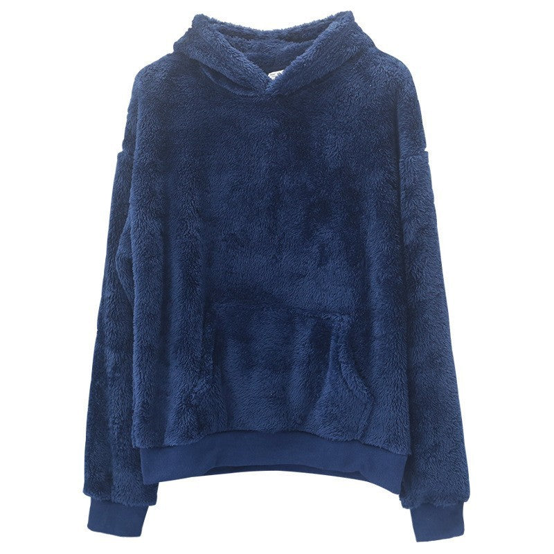 Winter New Double-sided Velvet Youth Hooded Sweater For Men