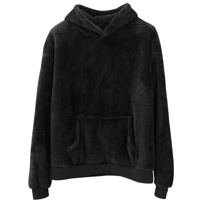 Winter New Double-sided Velvet Youth Hooded Sweater For Men