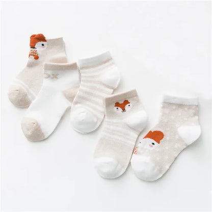 5Pairs/lot 0-24M Infant Baby Socks Baby Socks for Boys Girls Cotton Mesh Newborn Toddler First Walkers Baby Clothes Accessories