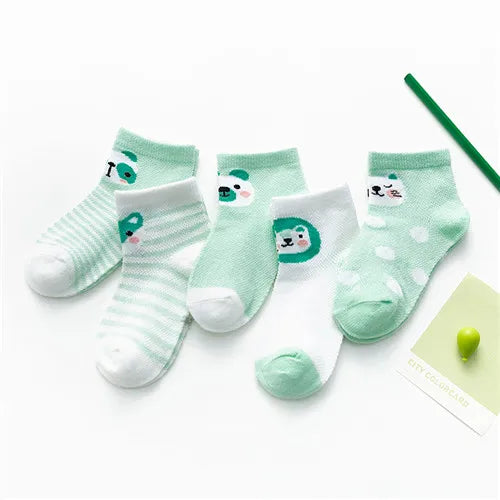 5Pairs/lot 0-24M Infant Baby Socks Baby Socks for Boys Girls Cotton Mesh Newborn Toddler First Walkers Baby Clothes Accessories