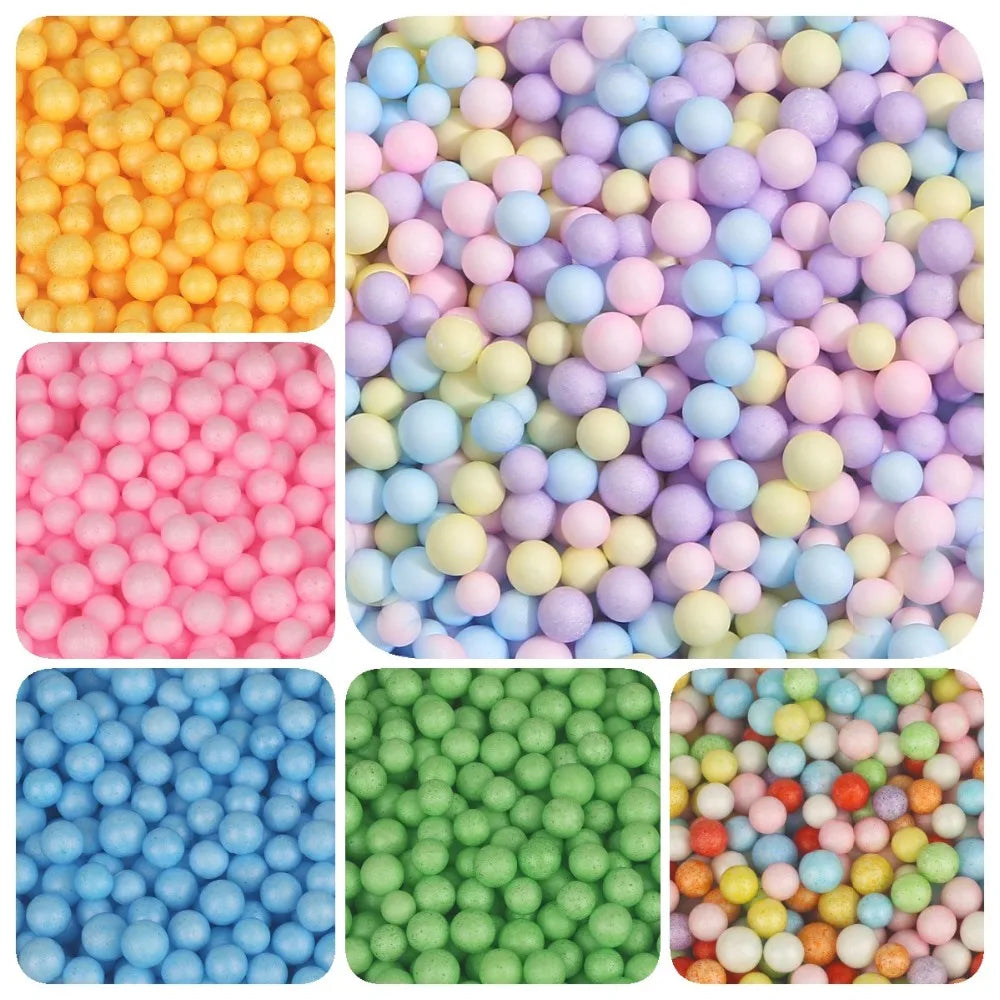 2-4mm/5-10mm Multi Color Foam Balls Mini Beads Polystyrene Styrofoam Filler Bubble Ball DIY Wedding Christmas Party Decoration