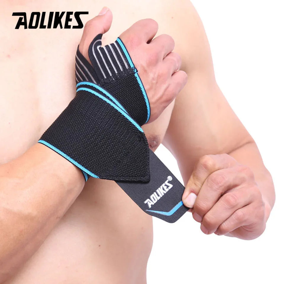 AOLIKES 1PCS Adjustable Opening Design Weight Lifting Wristband Wrist Support Brace Straps Wraps