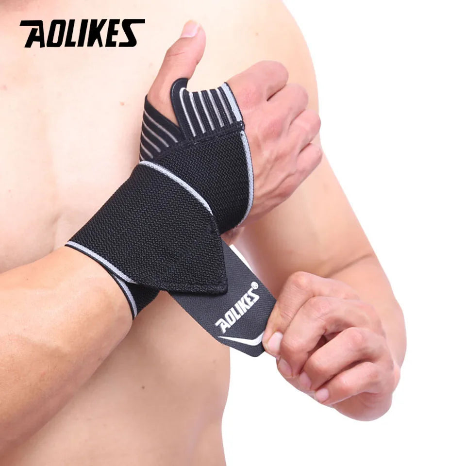 AOLIKES 1PCS Adjustable Opening Design Weight Lifting Wristband Wrist Support Brace Straps Wraps