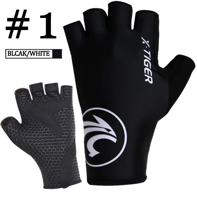 X-Tiger Anti-UV Breaking Wind Summer Cycling Gloves Bicycle Gloves Washable MTB Half Finger Sports Bike Gloves Bike Accessories