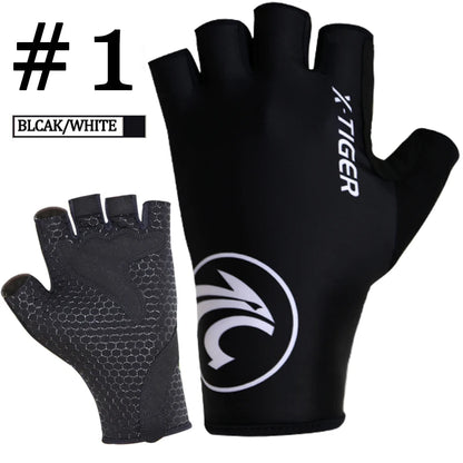 X-Tiger Anti-UV Breaking Wind Summer Cycling Gloves Bicycle Gloves Washable MTB Half Finger Sports Bike Gloves Bike Accessories