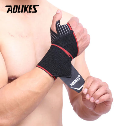 AOLIKES 1PCS Adjustable Opening Design Weight Lifting Wristband Wrist Support Brace Straps Wraps