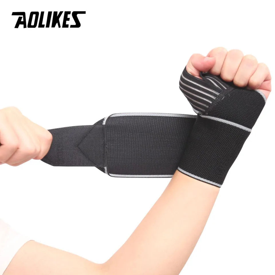 AOLIKES 1PCS Adjustable Opening Design Weight Lifting Wristband Wrist Support Brace Straps Wraps