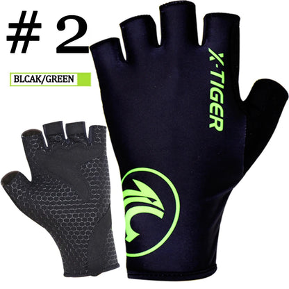 X-Tiger Anti-UV Breaking Wind Summer Cycling Gloves Bicycle Gloves Washable MTB Half Finger Sports Bike Gloves Bike Accessories