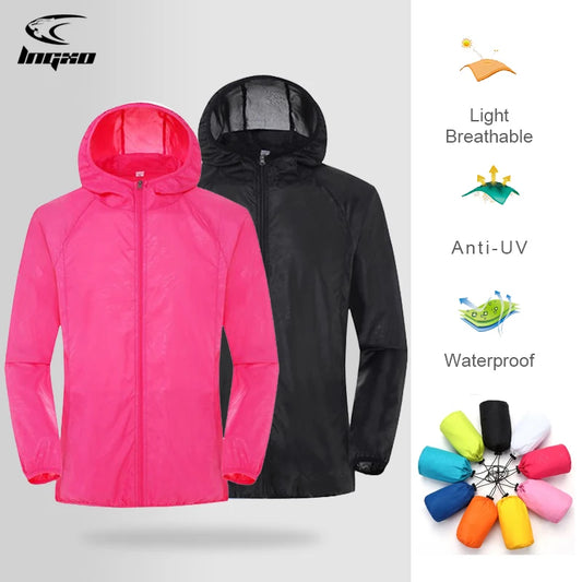 Men Women Hiking Jacket Waterproof Quick Dry Camping Hunting Clothes Sun-Protective Outdoor Sports Coats Anti UV Windbreaker