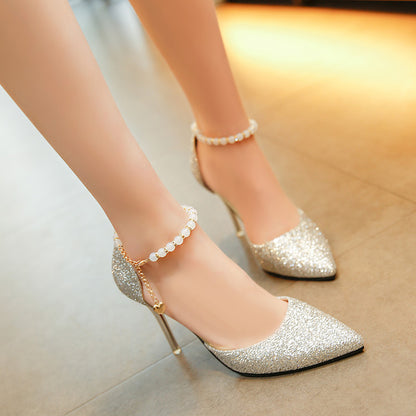 Korean-Style Pointed Stiletto Heel Sandals