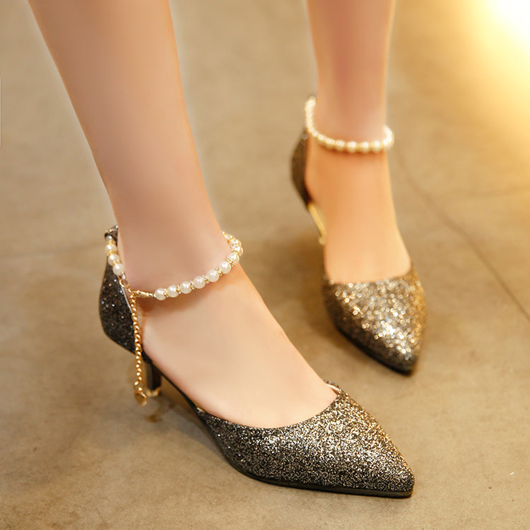 Korean-Style Pointed Stiletto Heel Sandals