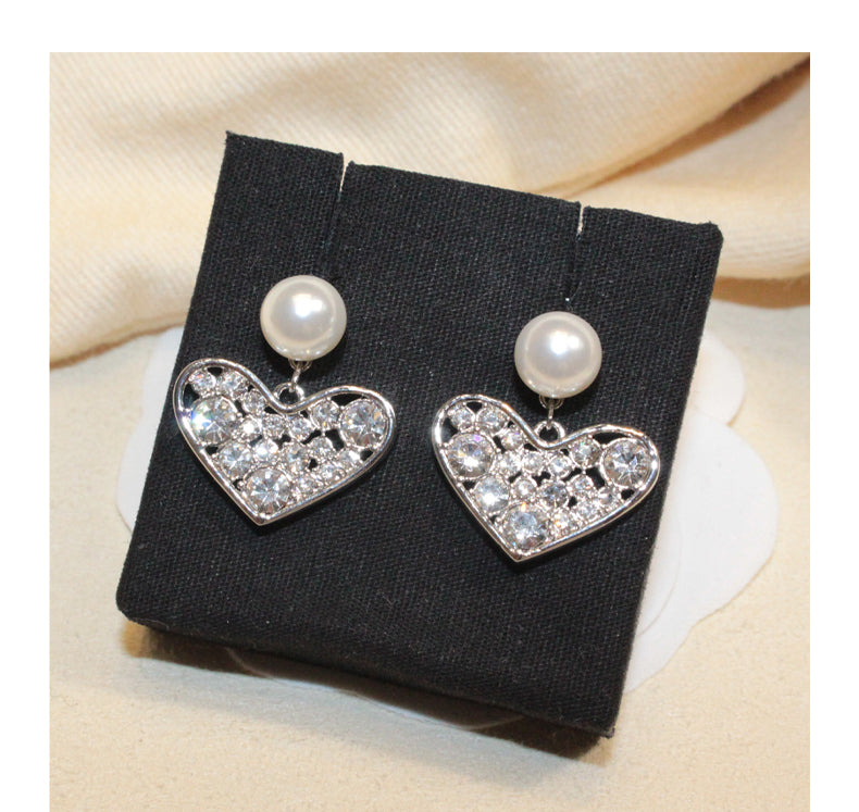 Vintage 2021 Minority Fashion Heart Pearl Earrings