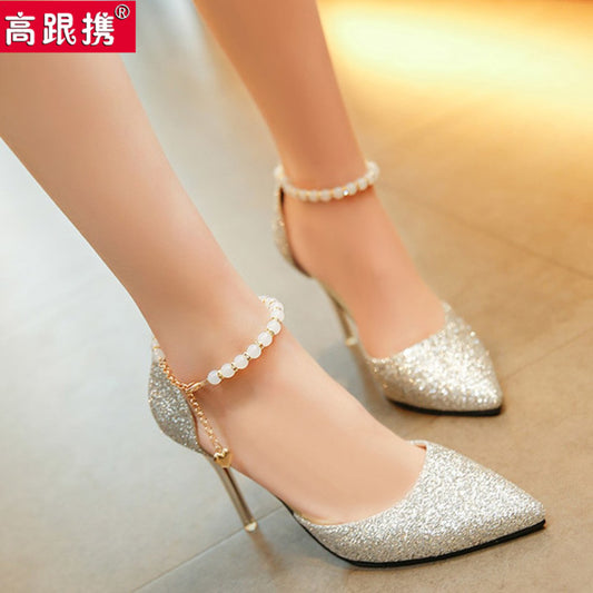 Korean-Style Pointed Stiletto Heel Sandals