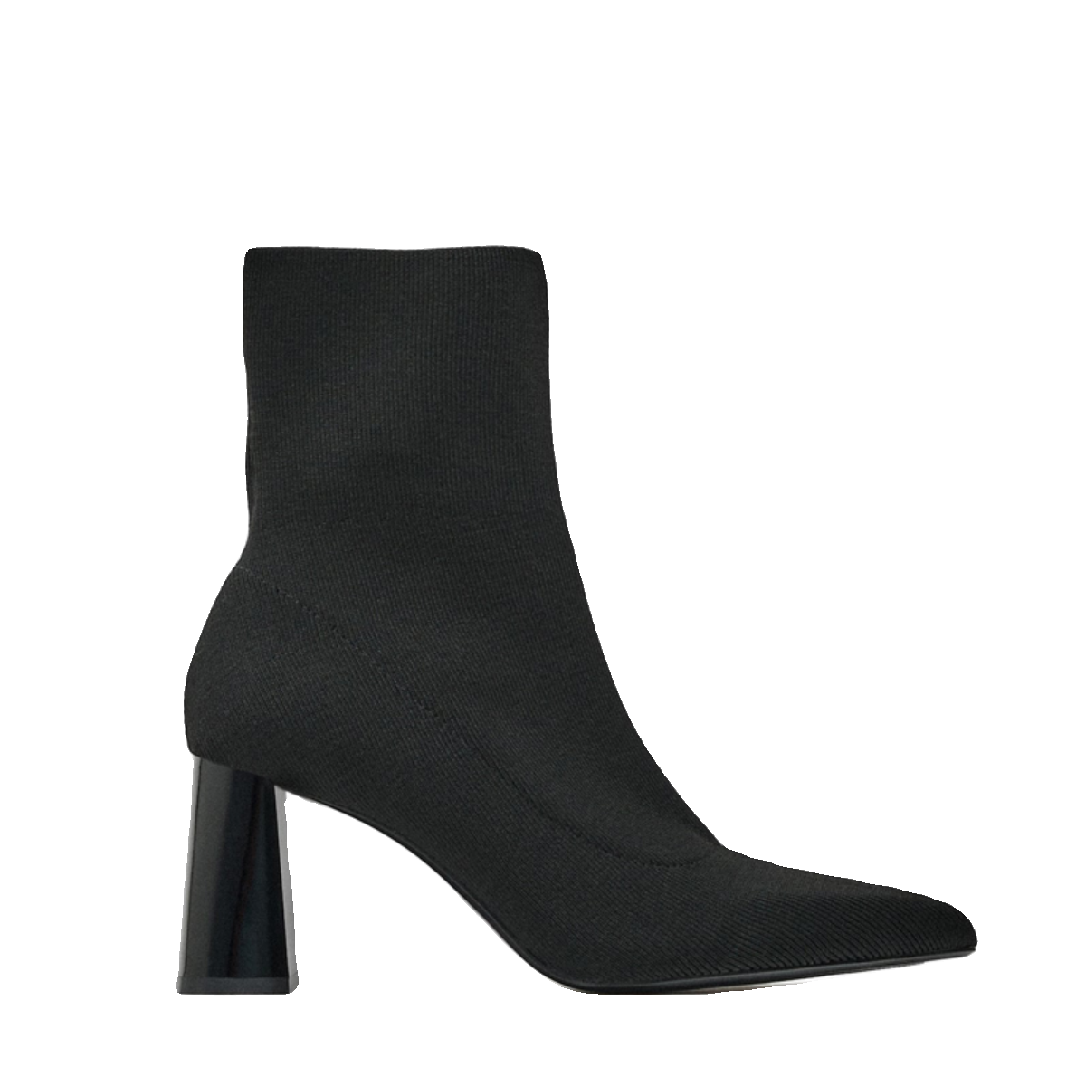 Za2023 Autumn New TRF Women's Shoes Black Skinny Boots High Heel Retro Ankle Boots Pointed Toe Chunky Heel Elastic Socks Boots