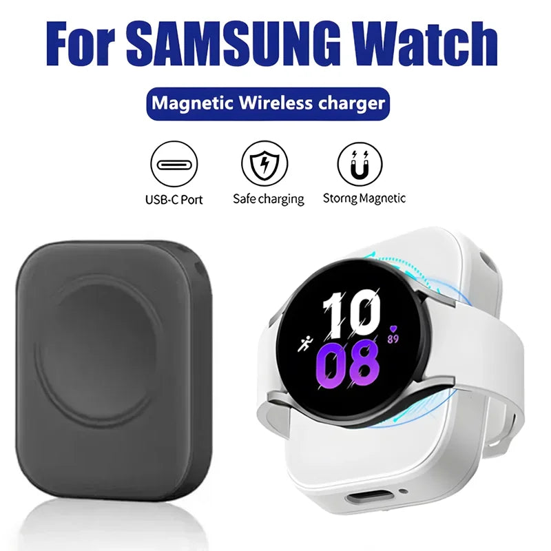 Magnetic Wireless Portable Watch USB Type C Fast Charger for Samsung Galaxy Watch Ultra 7 Classic 5 Pro Universal Fast Charging