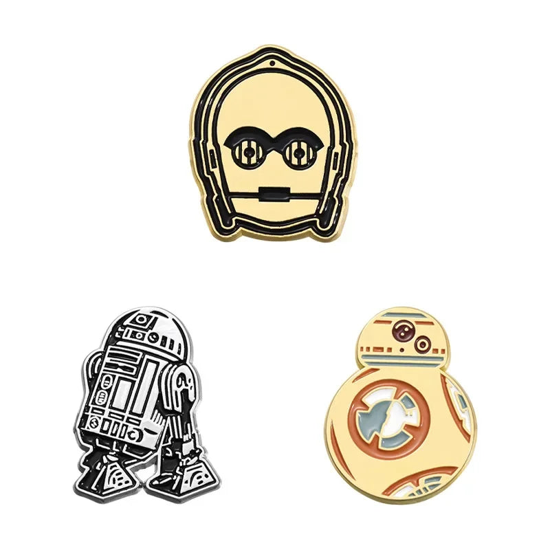 3 Pcs Cartoon Alien Geometric Brooch Creative Launcher Shape Badge Pin Backpack Clothes Decoration