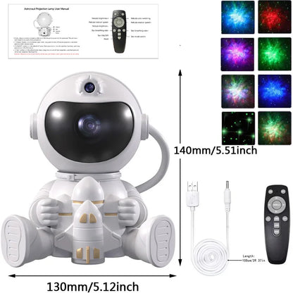 Rocket Astronaut LED Star Galaxies Projector Night Light Starry Sky Porjectors Lamp For Decoration Bedroom Room Decor Kids Gift