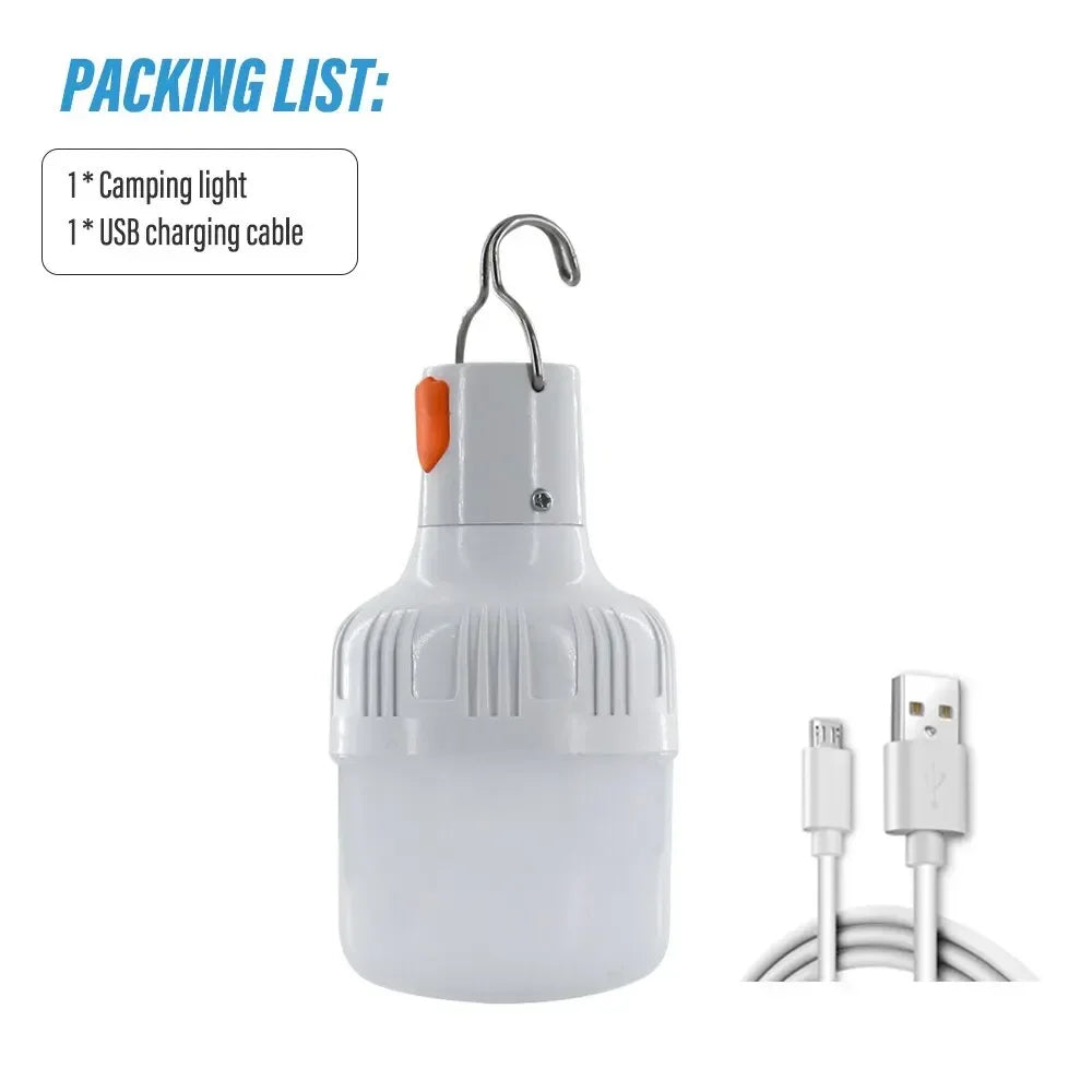 Outdoor USB Rechargeable LED Lamp Bulbs High Brightness Emergency Light Hook Up Camping Fishing Portable Lantern Night Lights