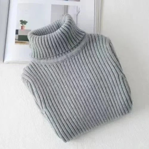 Baby Girls Winter Turtleneck Knitted Sweaters Clothes 2024 Autumn Children Boys Pullover Kids Knitwear