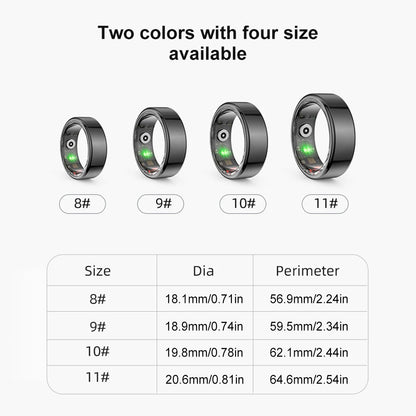 R02 Smart Ring Fitness Tracker Ring 5.0 Bluetooth-Compatible Blood Oxygen Tracker IP68 & 5ATM Waterproof for Android for IOS