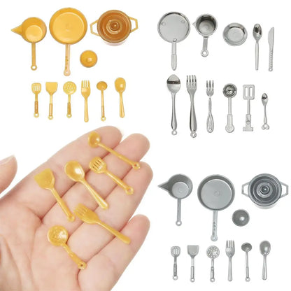 10/11PCS Doll House Miniature Items Dollhouse Mini Accessories for Doll Mini Tableware Things Kitchen Dinnerware Model 1:12