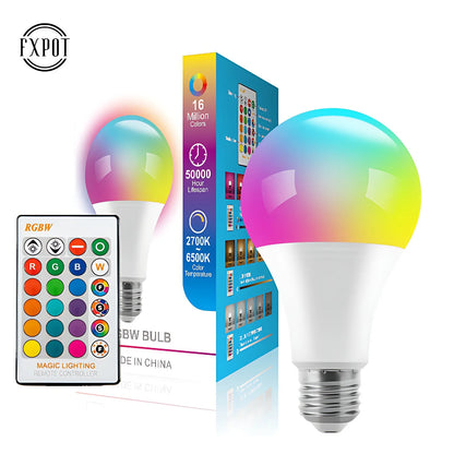 E27 RGB Remote Control Bulb Led Light For Room Smart Bulb Lamp Dimmer Low Power Consumption Energy Save Adjustable Bulb New 2024