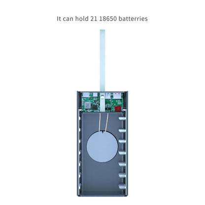 T21 Battery Storage Box 21*18650 with Flashlight Power Bank Case Battery Holder Box Dual USB 18650 Battery DIY Shell Storage