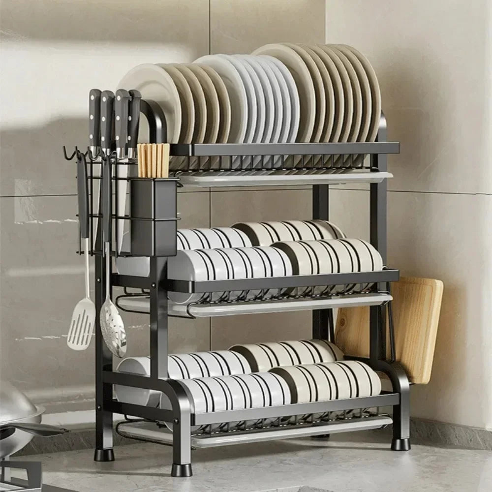 Household Bowl Rack Kitchen Dish Bowl Drainer Storage Shelf Multi Layer Countertop Dish Drying Rack Tableware Organizer Cupboard