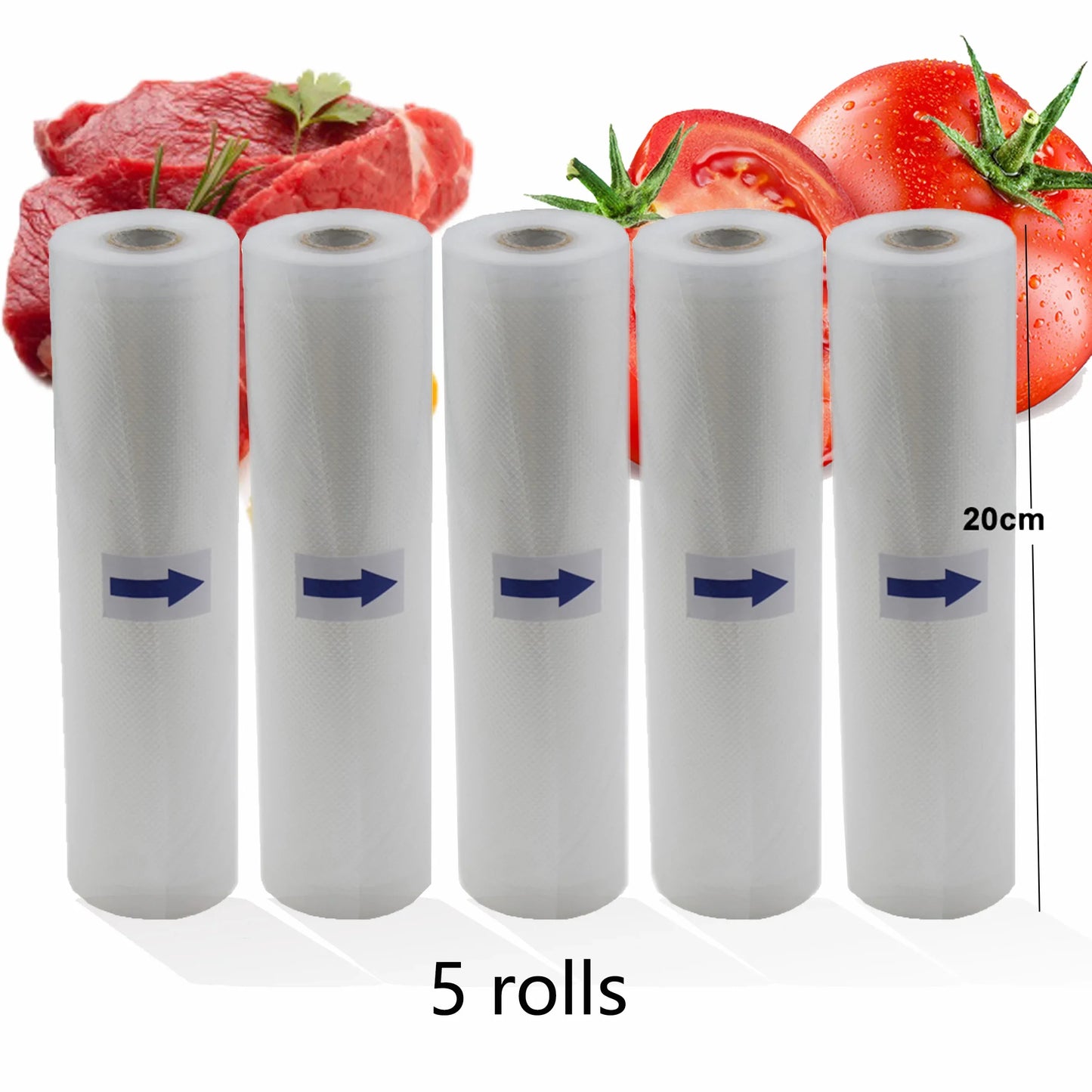 Vacuum Bags For Food Long Fresh Keeping BPA-Free Packaging Sealer Bag For Meat Fruits 5 Rolls/lot 12+15+20+25+28cm*500cm