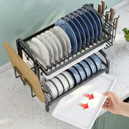 Household Bowl Rack Kitchen Dish Bowl Drainer Storage Shelf Multi Layer Countertop Dish Drying Rack Tableware Organizer Cupboard