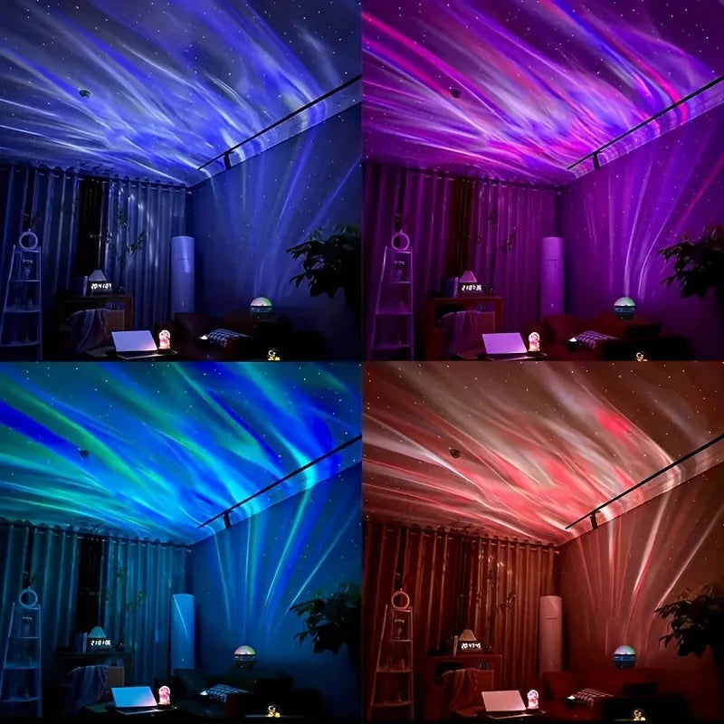 LED Starry Galaxy Projector Light RGB Smart Remote Control Star Aurora Lamp KTV USB Powered Auto Rotating for Home Bedroom Decor