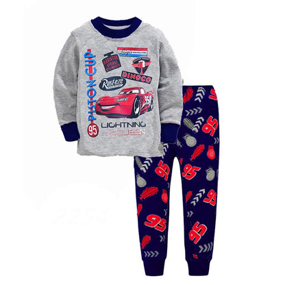 Spring Autumn Children's Clothing Sets Boys 95 Cars McQueen Cartoon Sleepwear Clothes Kids Pajamas Set Baby Girls Cotton Pyjamas