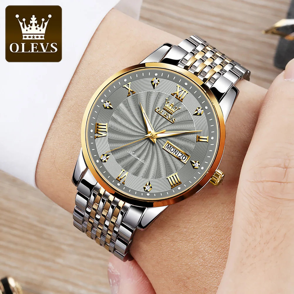 OLEVS Top Brand Luxury Watch for Men Automatic Movement Mechanical Male Wristwatch Waterproof Stainless Steel Men's Watches