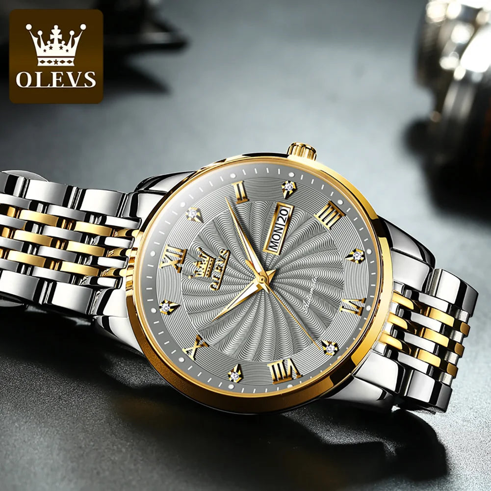 OLEVS Top Brand Luxury Watch for Men Automatic Movement Mechanical Male Wristwatch Waterproof Stainless Steel Men's Watches