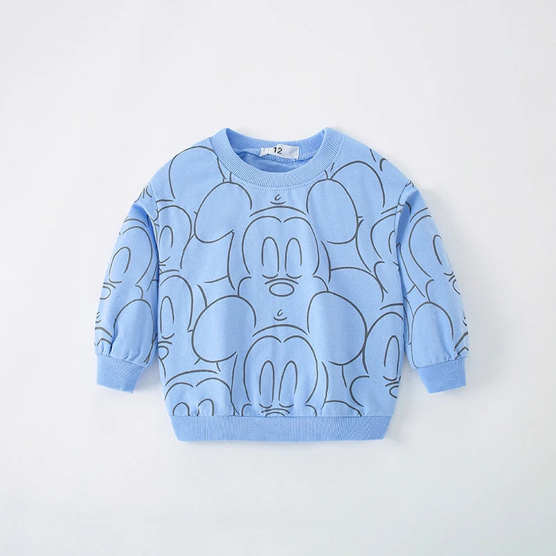 0 1 2 3year Old Baby Sweatshirt Set Loose Fashion Printed Mickey Children's Tracksuit Kids Clothing Long Sleeved Tops Sweatpants