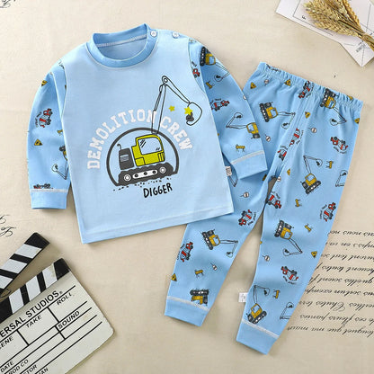 Children Kids Clothes Sets  Boys Girls Suit Pajamas Clothinng Pants Cartoon Autumn Winter Sleepwear Outfits