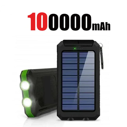 200000mAh Power Bank Fast Charging Outdoor Large Capacity External Battery Solar PowerBank Flashlight For iPhone Huawei Xiaomi