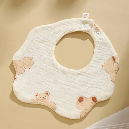 Baby bib 6-layer pure cotton gauze petal bib saliva towel newborn type A triangle towel anti-vomiting bib