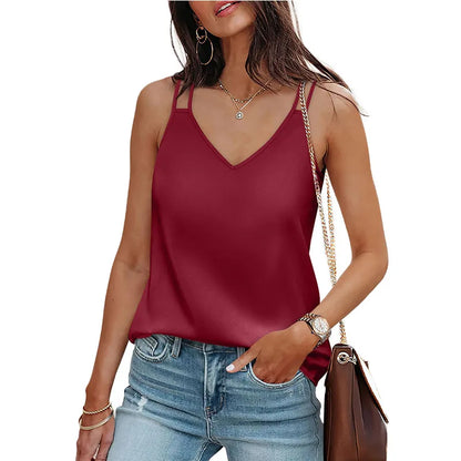 Solid Casual Loose Sleeveless Blouses For Women Fashion Summer Women's Oversized Shirts And Blouses Elegant Youth Female Tops