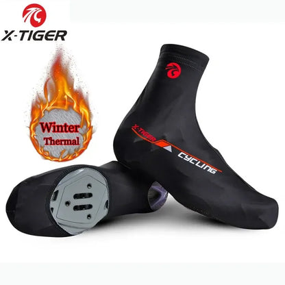 X-TIGER Winter Cycling Shoe Cover Warm Fleece MTB Road Bicycle Shoes Cover Breathable Windproof Warm Bike Protector Shoes Cover