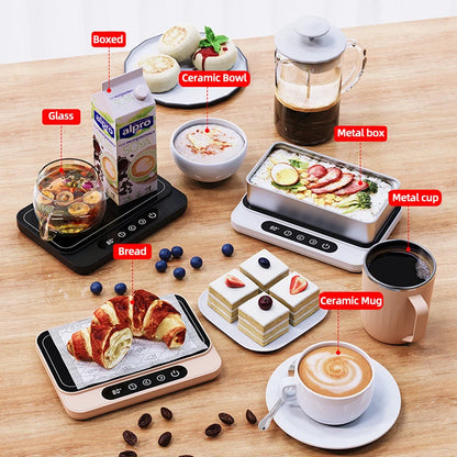 Smart Coffee Mug Warmer Electric Heating Coaster for Milk Tea Water 9 Temperature Setting Timing-off Cup Heater Keep Drinks Warm