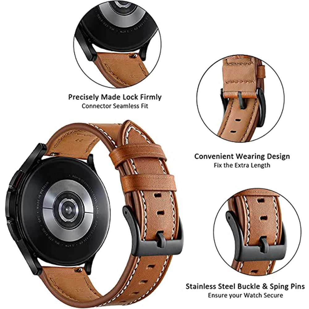 20 22mm Leather Strap For Amazfit GTR 4 47mm GTR 3 Pro 2 Strap Smartwatch Wristband Bracelet GTS 4 2 Mini Replacement Watchband