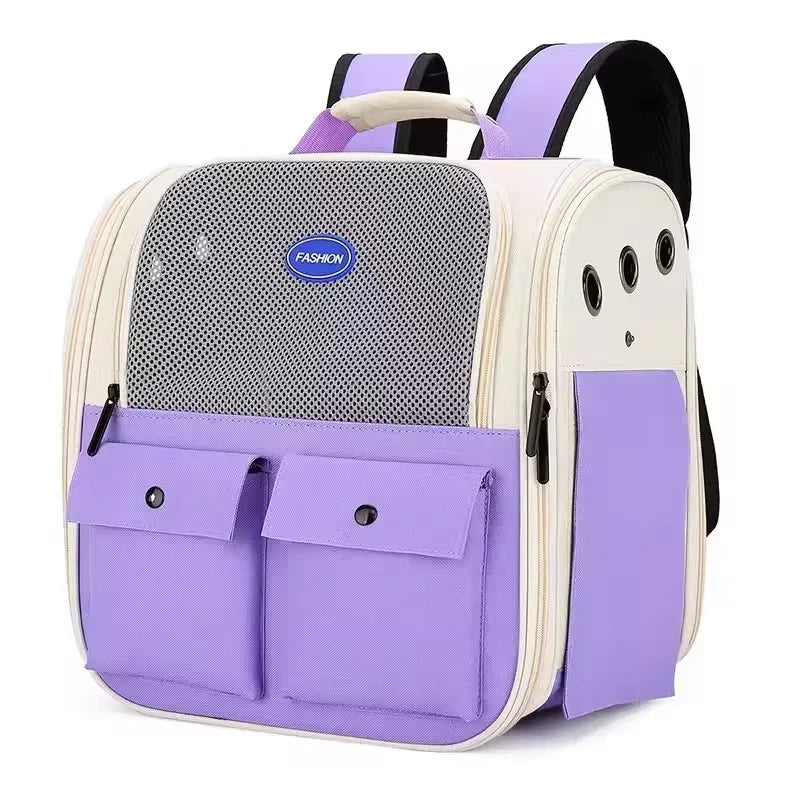 Adjustable Strap Pet Carrying Bag Foldable Cat Backpack for Outdoor Travel Ventilation Large Capacity Cat Carrier Backpack