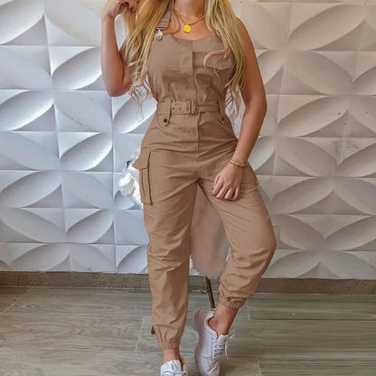 Overalls For Women Loose Rompers Long Pockets Women Pants Dungarees Trousers Loose Jumpsuit Women'S Jumpsuit Jumpsuit De Mujeres