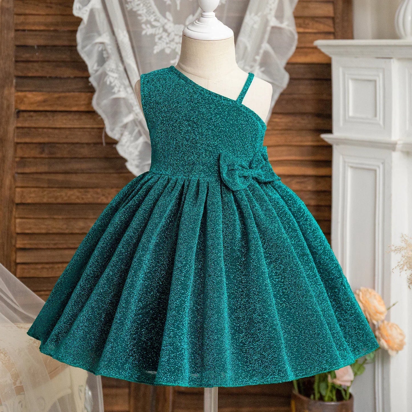 Luxury Party Dress for Girl 2024 Summer Children's Dresses 3-8Y Kid Birthday Prom Toddler Baptism Gown Flower Bridesmaid Dresses