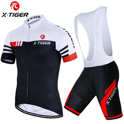 X-TIGER Cycling Jersey Set Men's Cycling Set Summer Outdoor Sport Bicycle Wear Clothing Breathable Bike Clothes MTB Cycling Suit