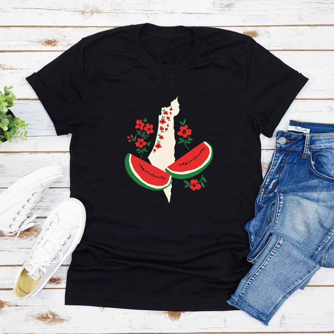 This Is Not A Watermelon T-Shirts Funny Watermelon Women Tshirt Short Sleeve Graphic T Shirts Female Clothing Streetwear Tops