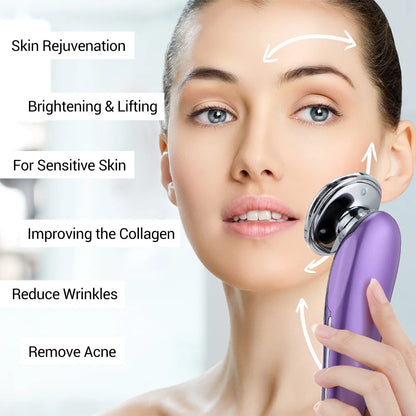 7 in 1 Anti-aging Skin Rejuvenation Device EMS LED Facial Neck Firming Massager Beauty Care Apparatus Reduce Fine Lines