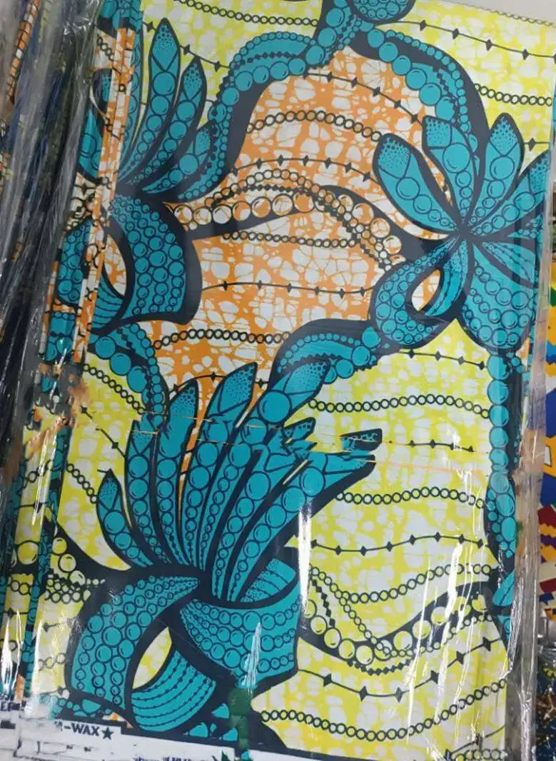 2024 New  Fabric 100% Original Real Ankara Fabric African Wax Fabric Block Print Batik Dutch Fabric 6yards For Party Dress