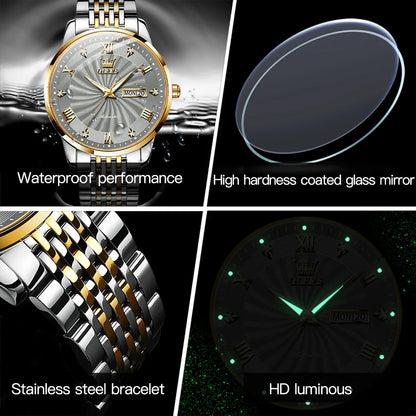 OLEVS Top Brand Luxury Watch for Men Automatic Movement Mechanical Male Wristwatch Waterproof Stainless Steel Men's Watches